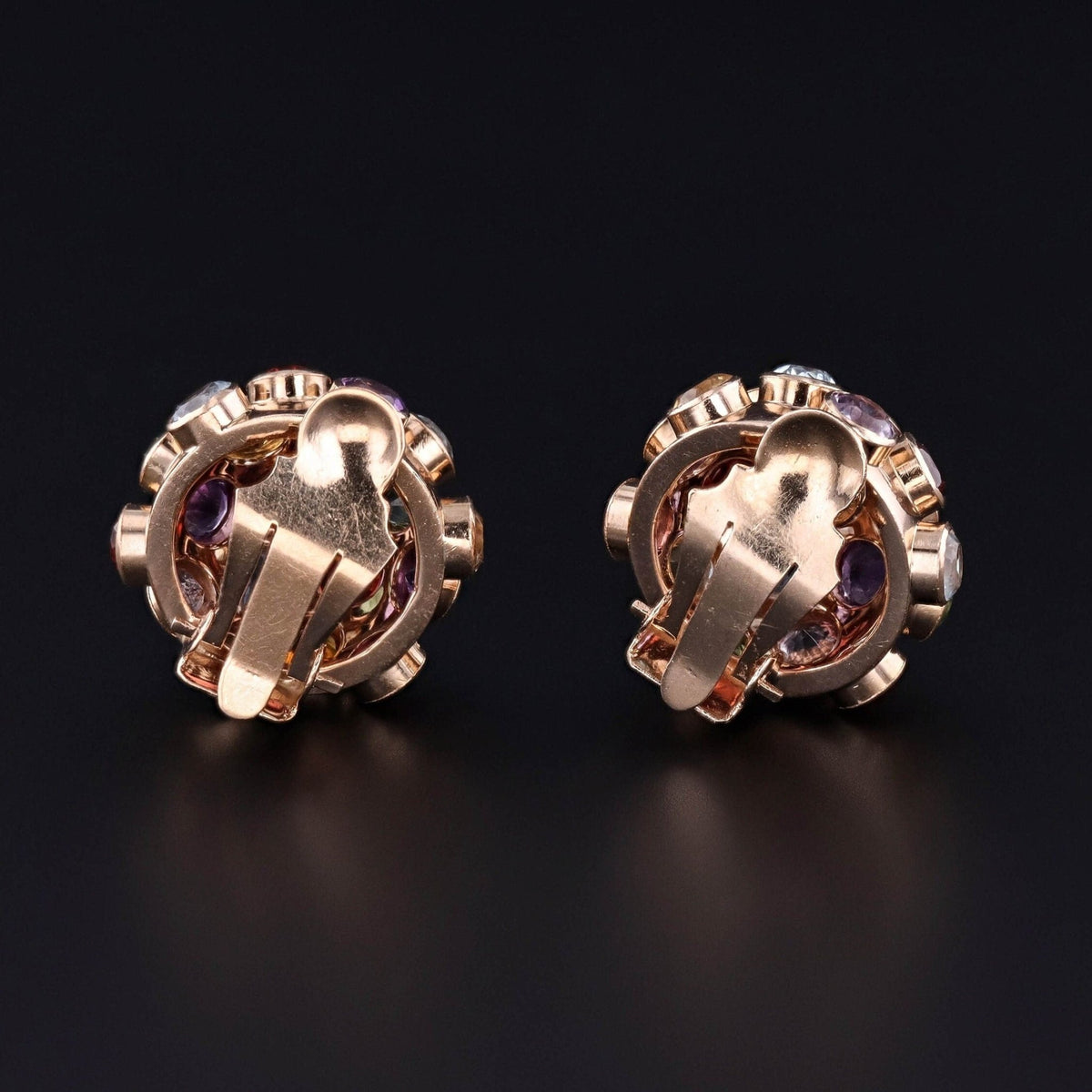 Vintage Sputnik Clip - on Earrings of 18k Gold - Trademark Antiques