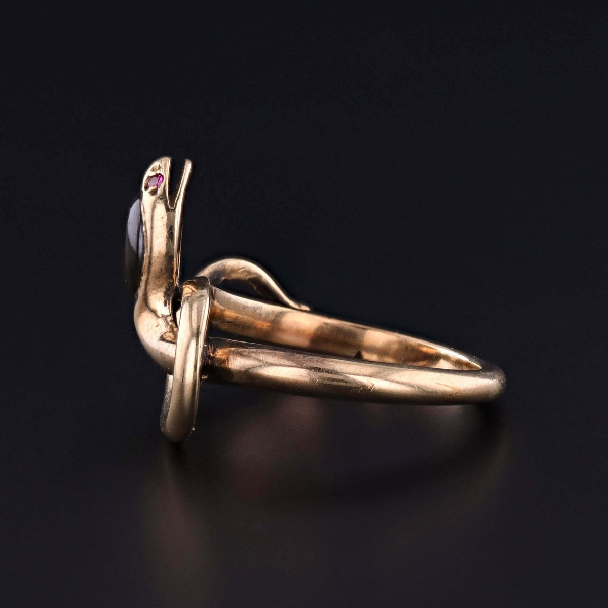 Vintage Star Sapphire Snake Ring of 9ct Gold - Trademark Antiques