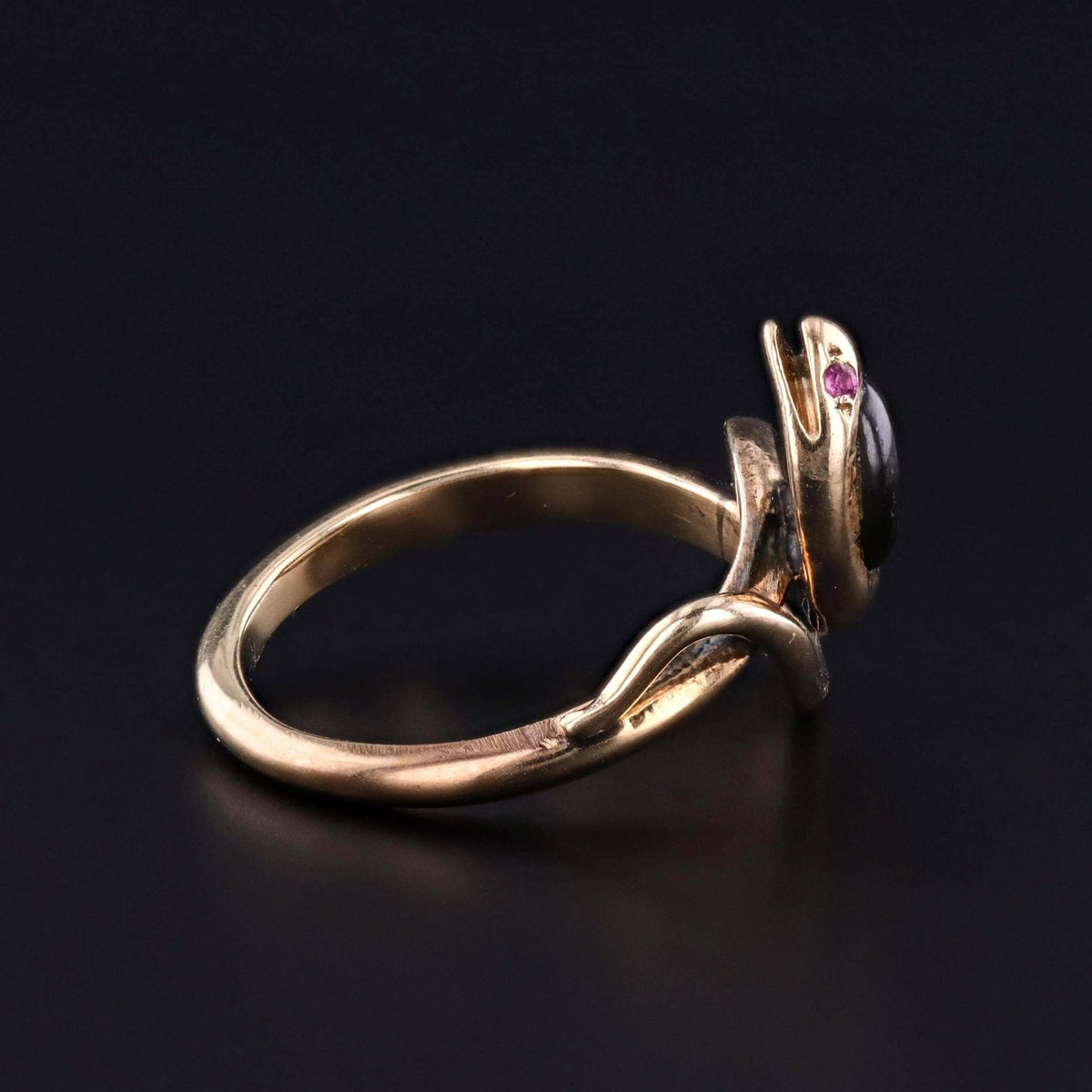 Vintage Star Sapphire Snake Ring of 9ct Gold - Trademark Antiques