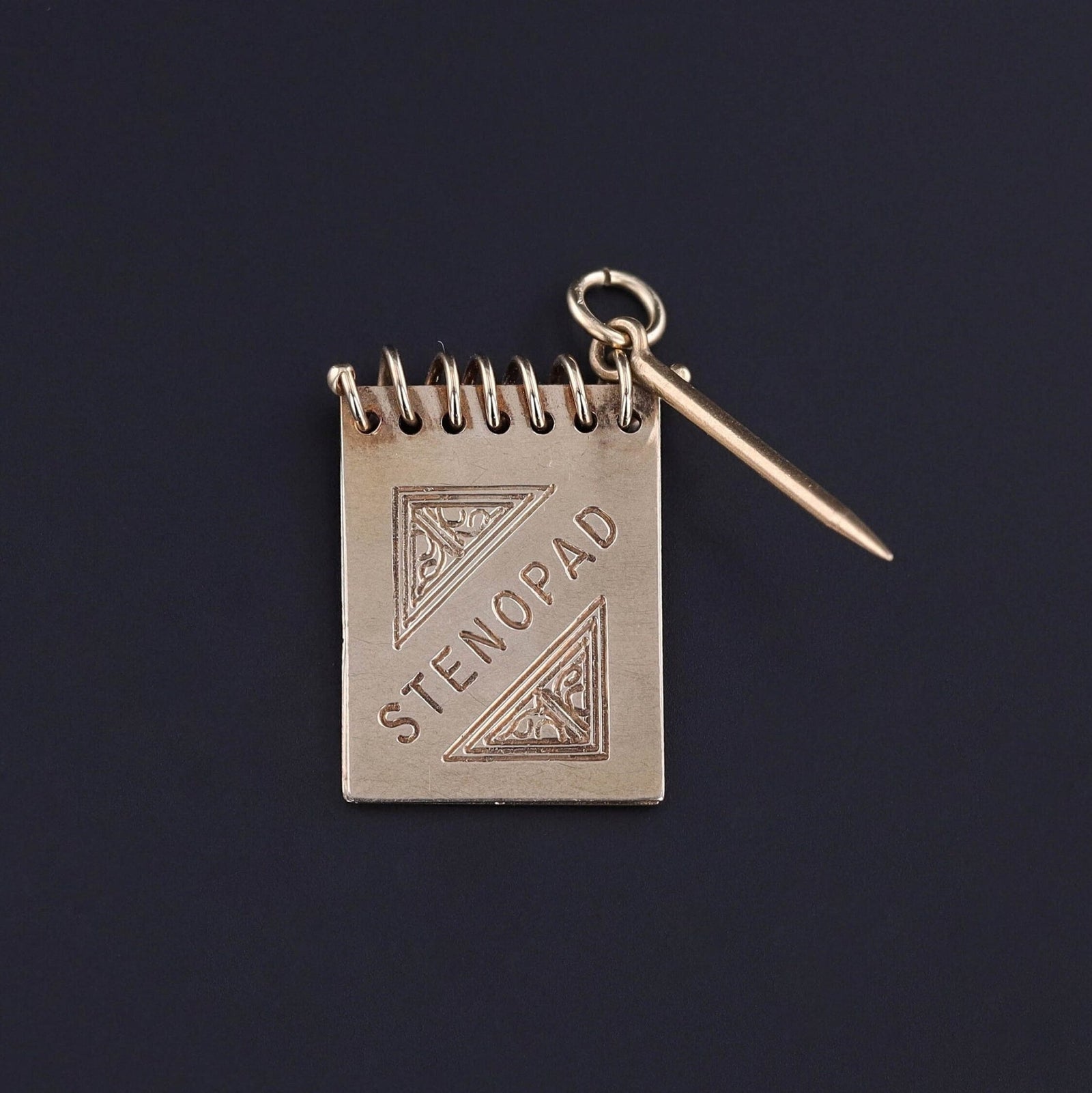 Vintage Stenopad Charm of 14k Gold - Trademark Antiques
