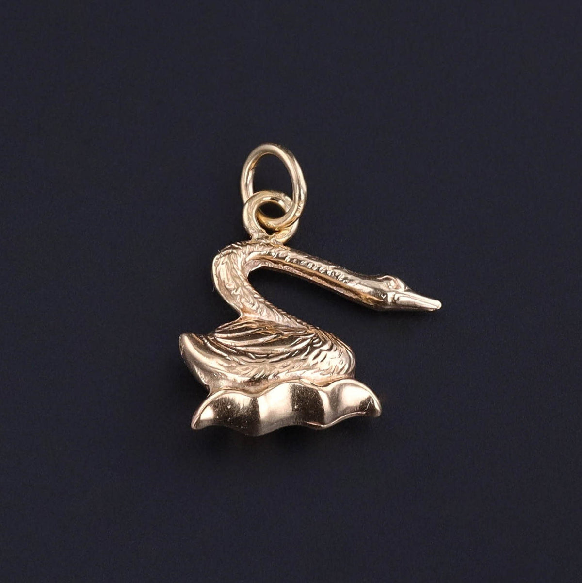 Vintage Swan Charm of 18k Gold - Trademark Antiques
