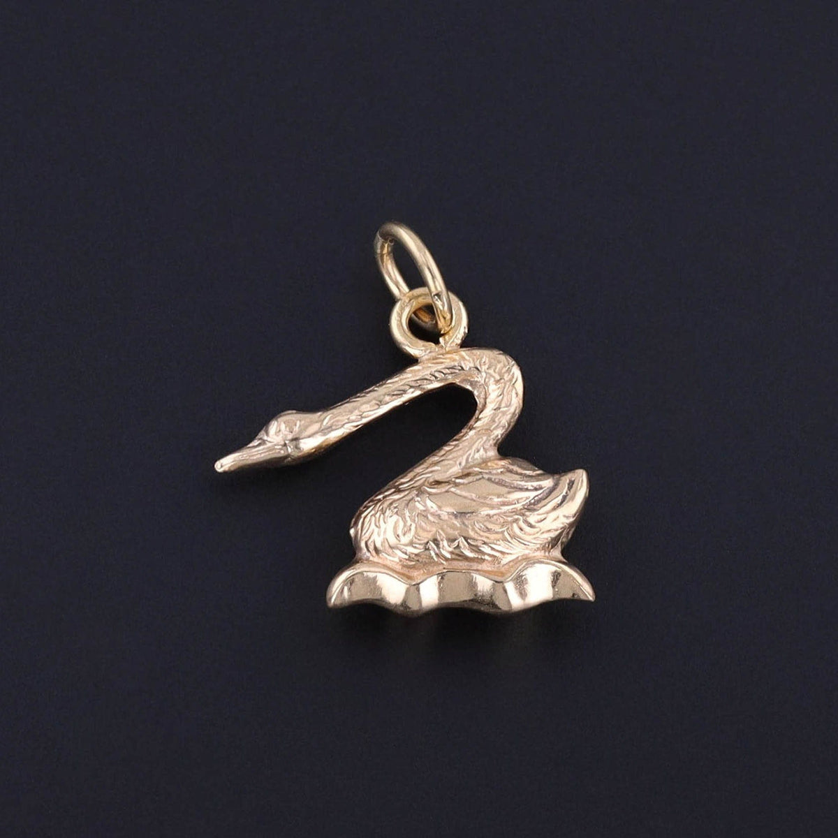 Vintage Swan Charm of 18k Gold - Trademark Antiques