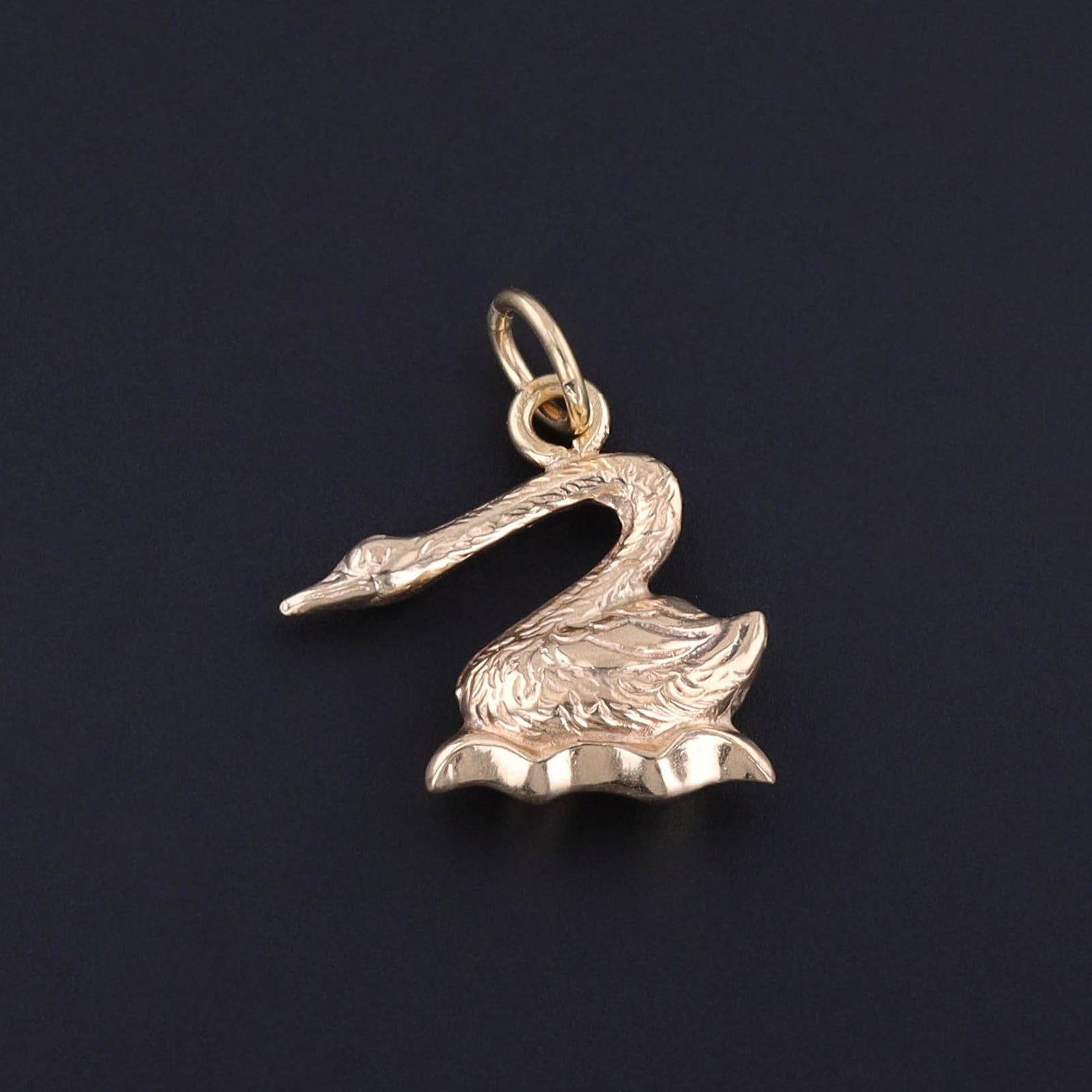 Vintage Swan Charm of 18k Gold - Trademark Antiques