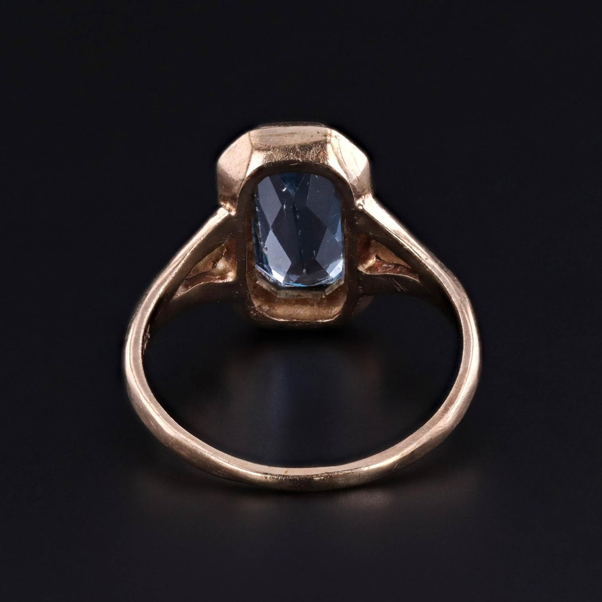 Vintage Synthetic Blue Spinel Ring of 10k Gold - Trademark Antiques