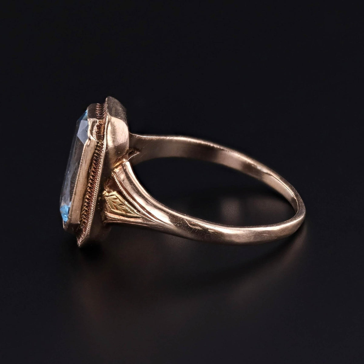 Vintage Synthetic Blue Spinel Ring of 10k Gold - Trademark Antiques
