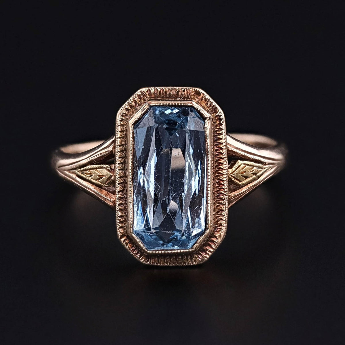 Vintage Synthetic Blue Spinel Ring of 10k Gold - Trademark Antiques