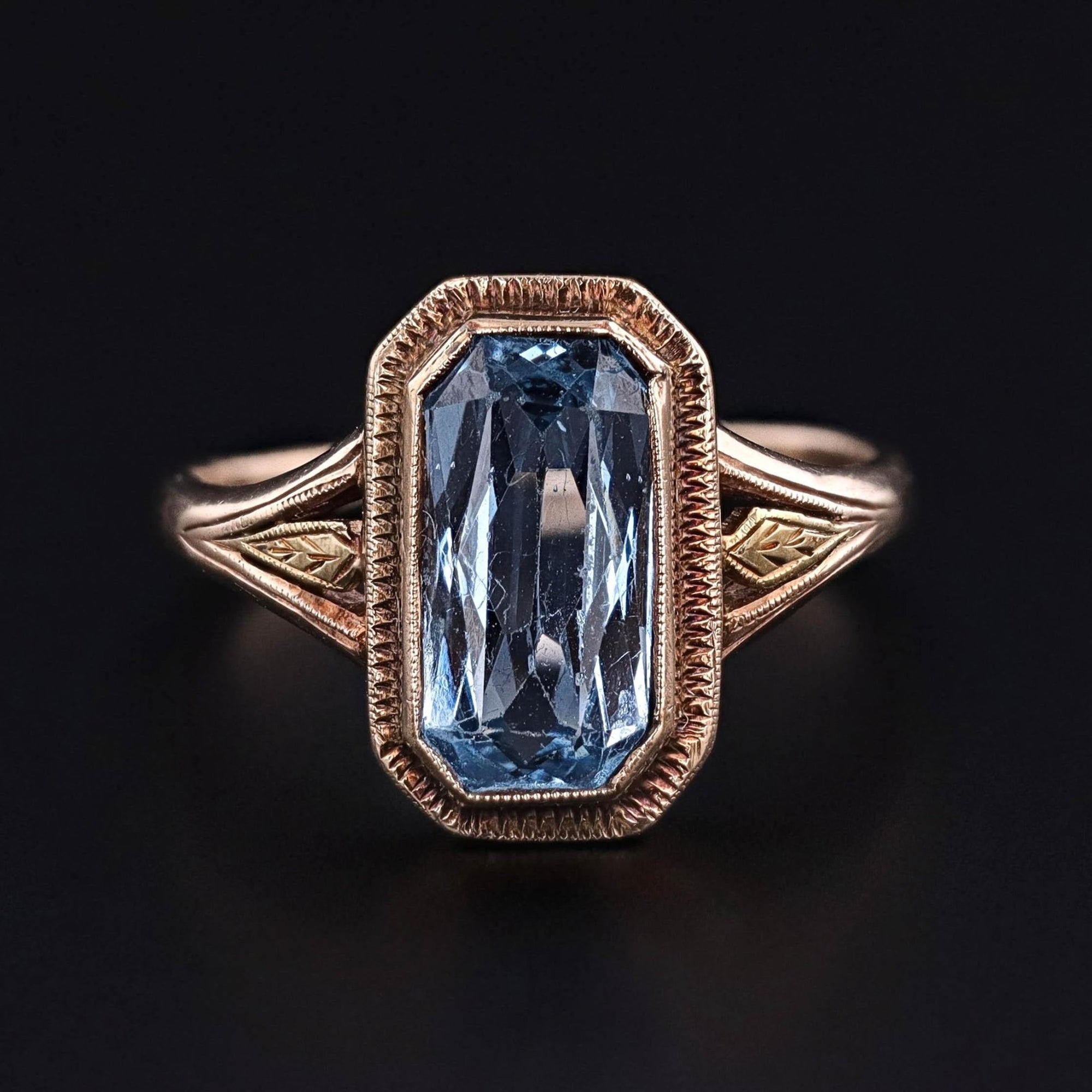 Vintage Synthetic Blue Spinel Ring of 10k Gold - Trademark Antiques