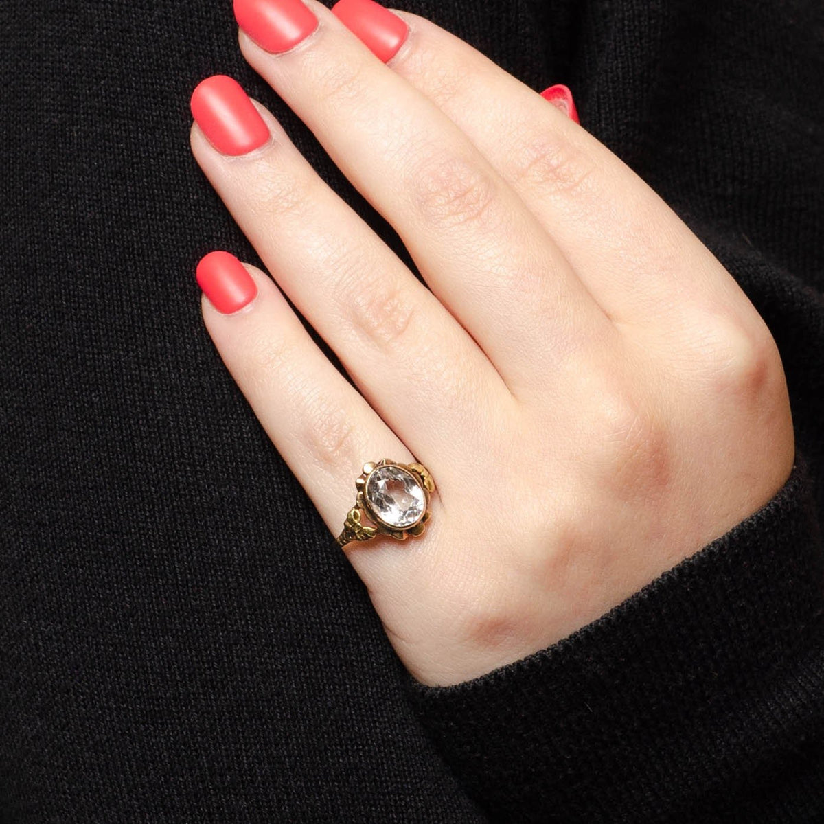 Vintage Synthetic Spinel Ring of 10k Gold - Trademark Antiques
