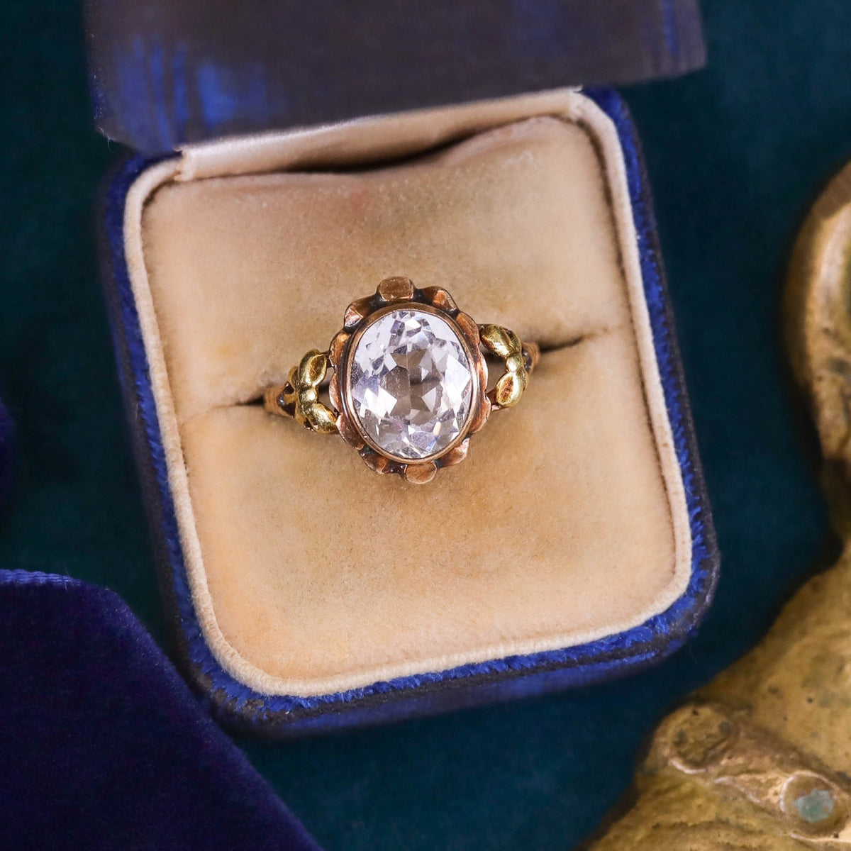 Vintage Synthetic Spinel Ring of 10k Gold - Trademark Antiques