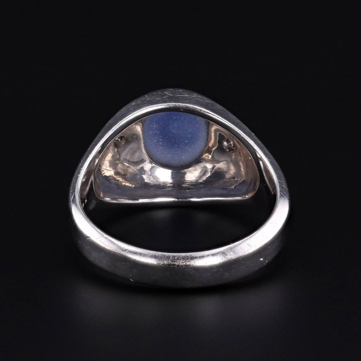 Vintage Synthetic Star Sapphire Ring of 14k White Gold - Trademark Antiques
