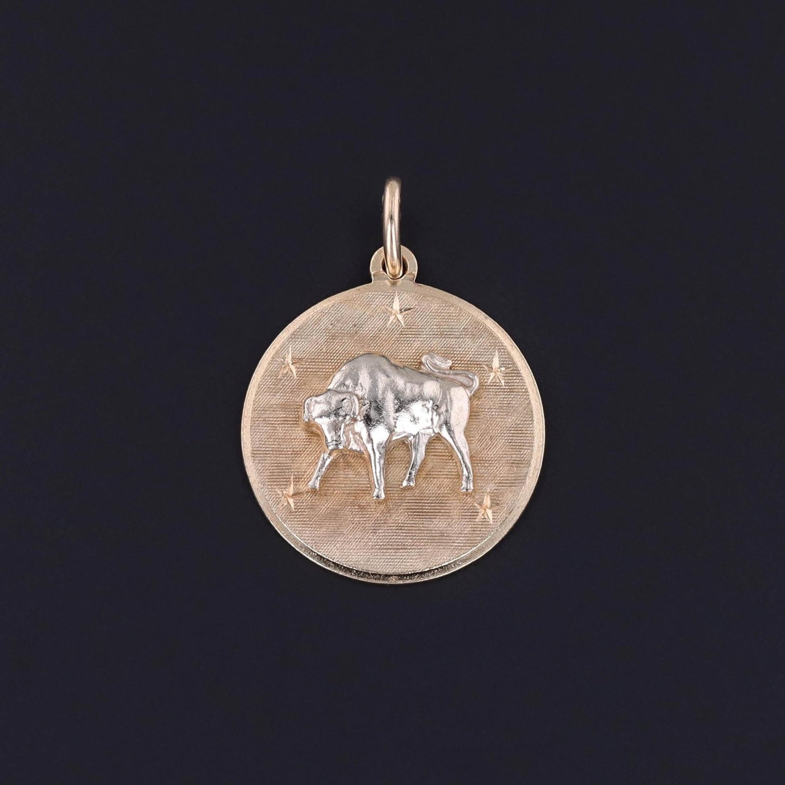 Vintage Taurus Charm of 14k Gold - Trademark Antiques