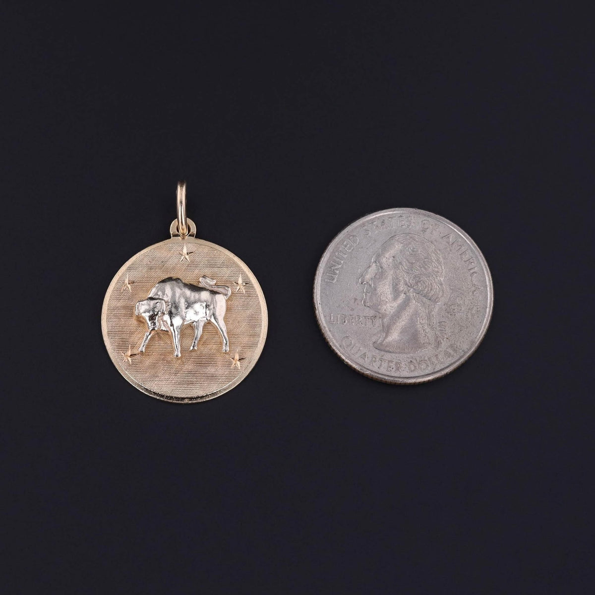 Vintage Taurus Charm of 14k Gold - Trademark Antiques