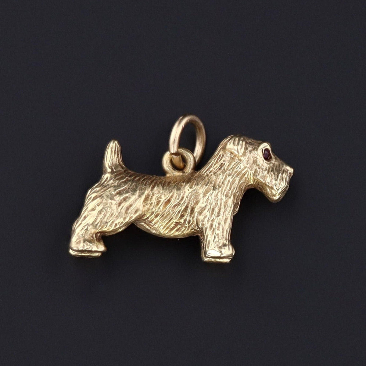 Vintage Terrier Dog Charm of 14k Gold - Trademark Antiques