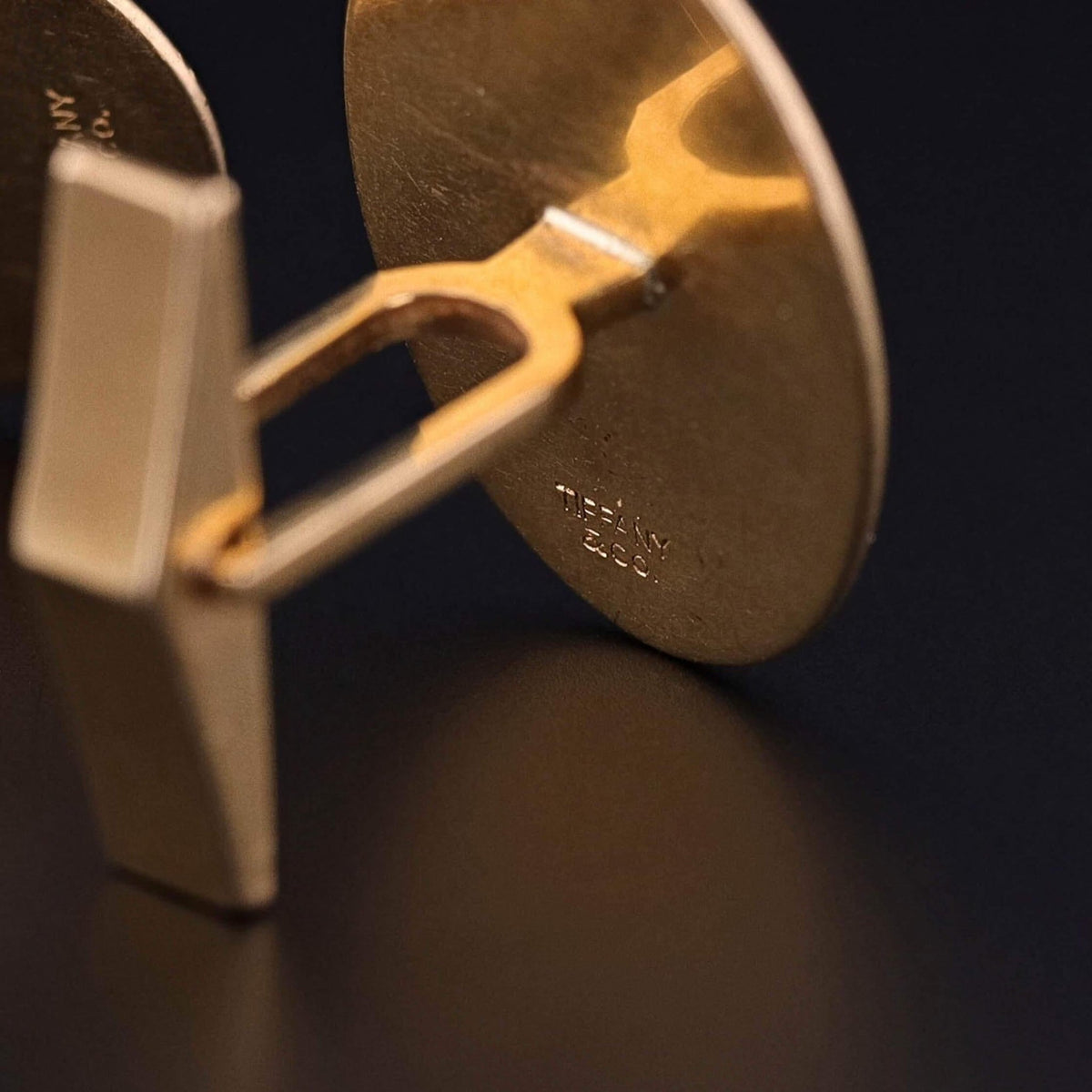 Vintage Tiffany &amp; Co Cufflinks of 14k Gold with Sapphires - Trademark Antiques