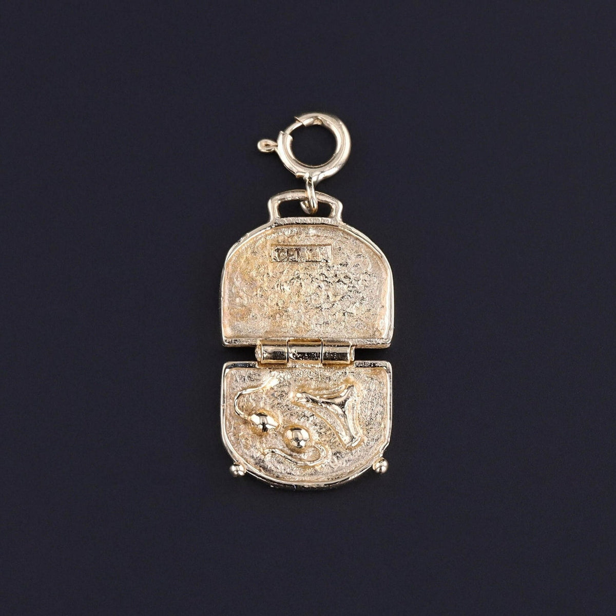 Vintage Travel Suitcase Charm of 14k Gold - Trademark Antiques