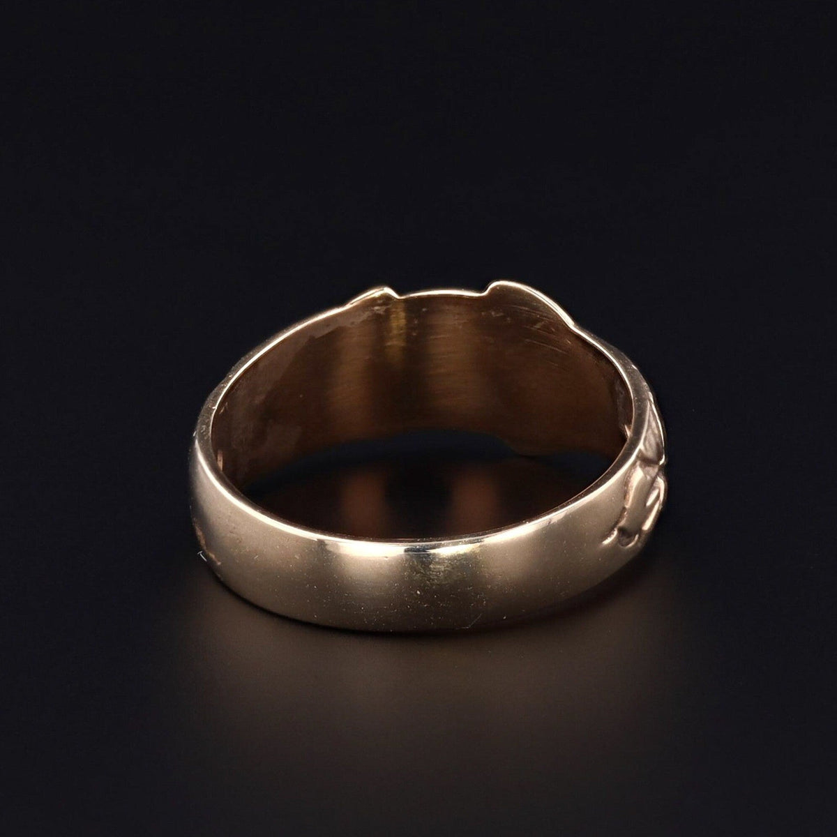 Vintage Unisex Buckle Ring of 9ct Gold - Trademark Antiques