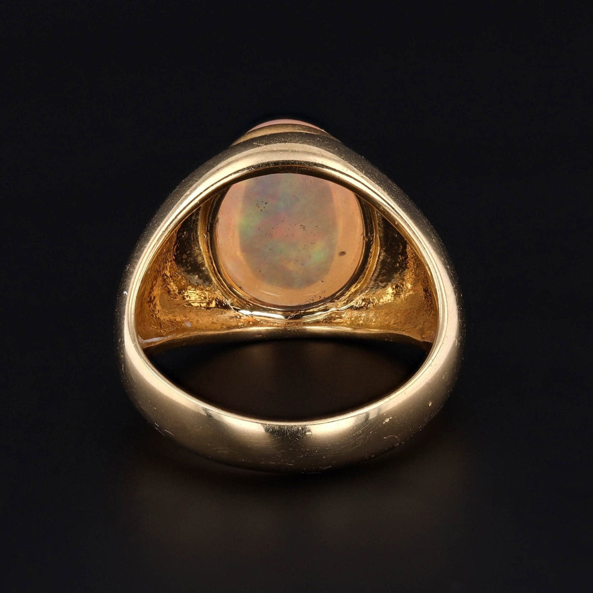 Vintage Unisex Crystal Opal Ring of 14k Gold - Trademark Antiques