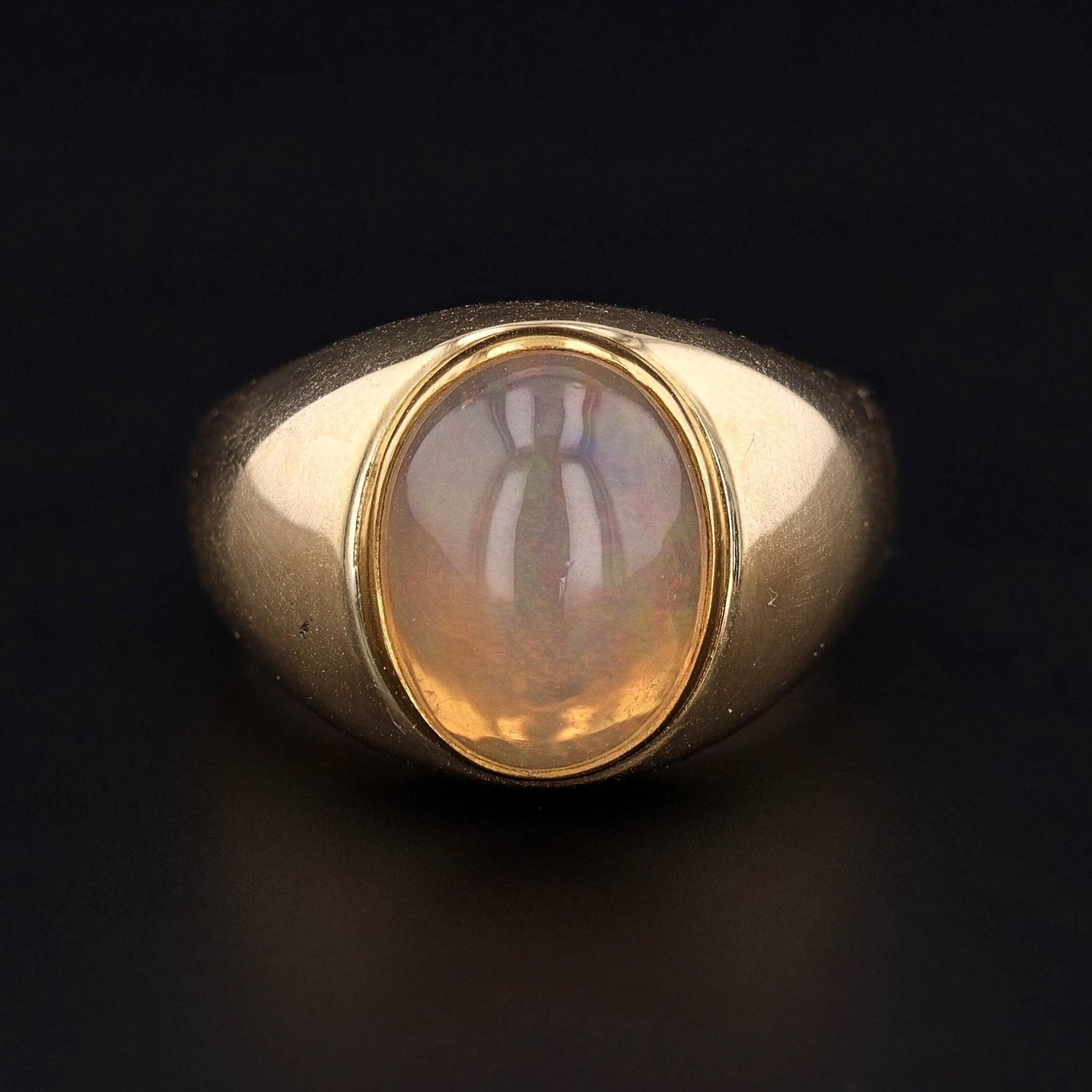 Vintage Unisex Crystal Opal Ring of 14k Gold - Trademark Antiques