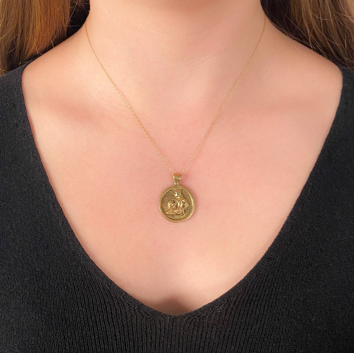 Vintage Virgo Pendant of 10k Gold - Trademark Antiques
