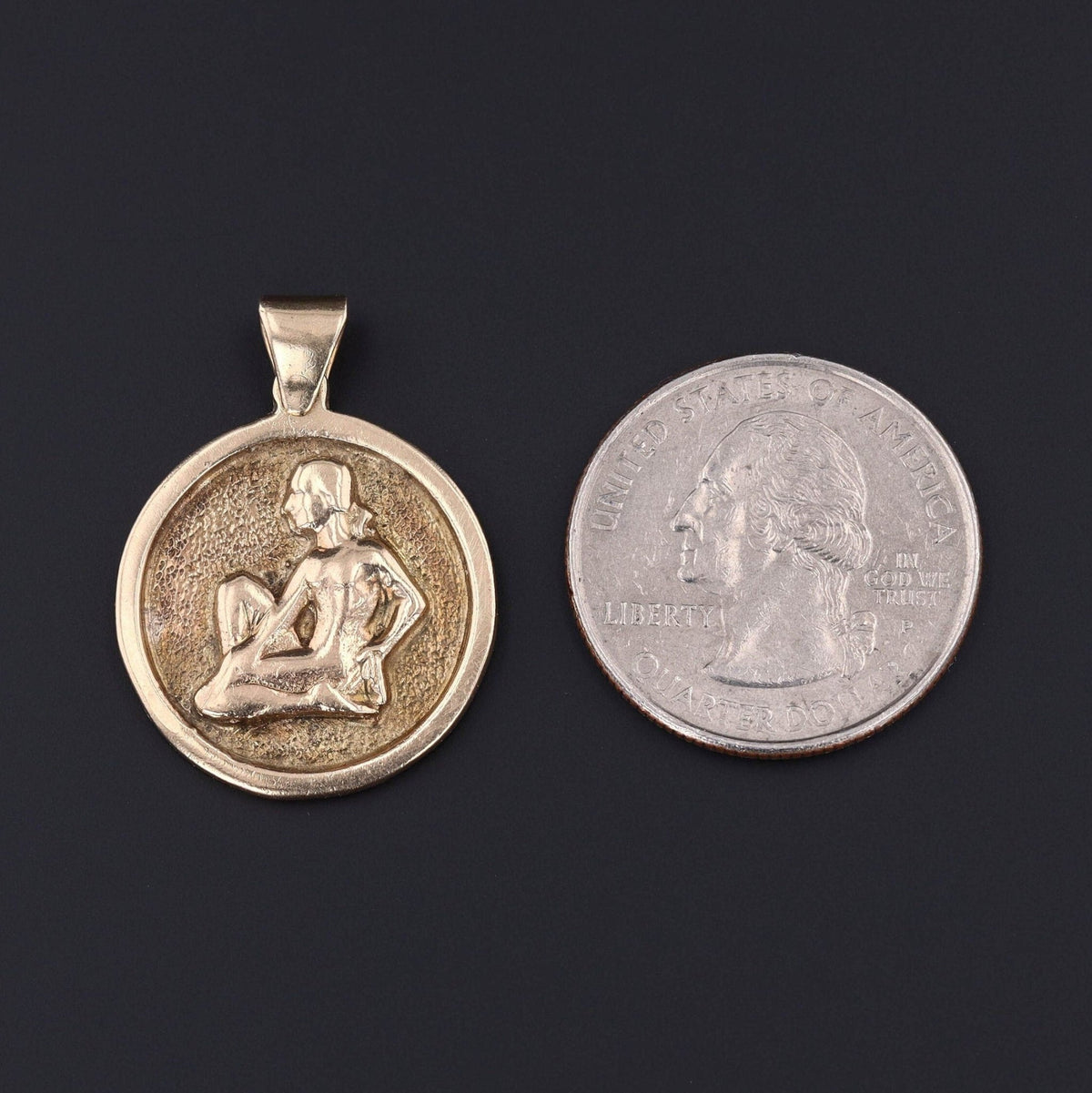 Vintage Virgo Pendant of 10k Gold - Trademark Antiques