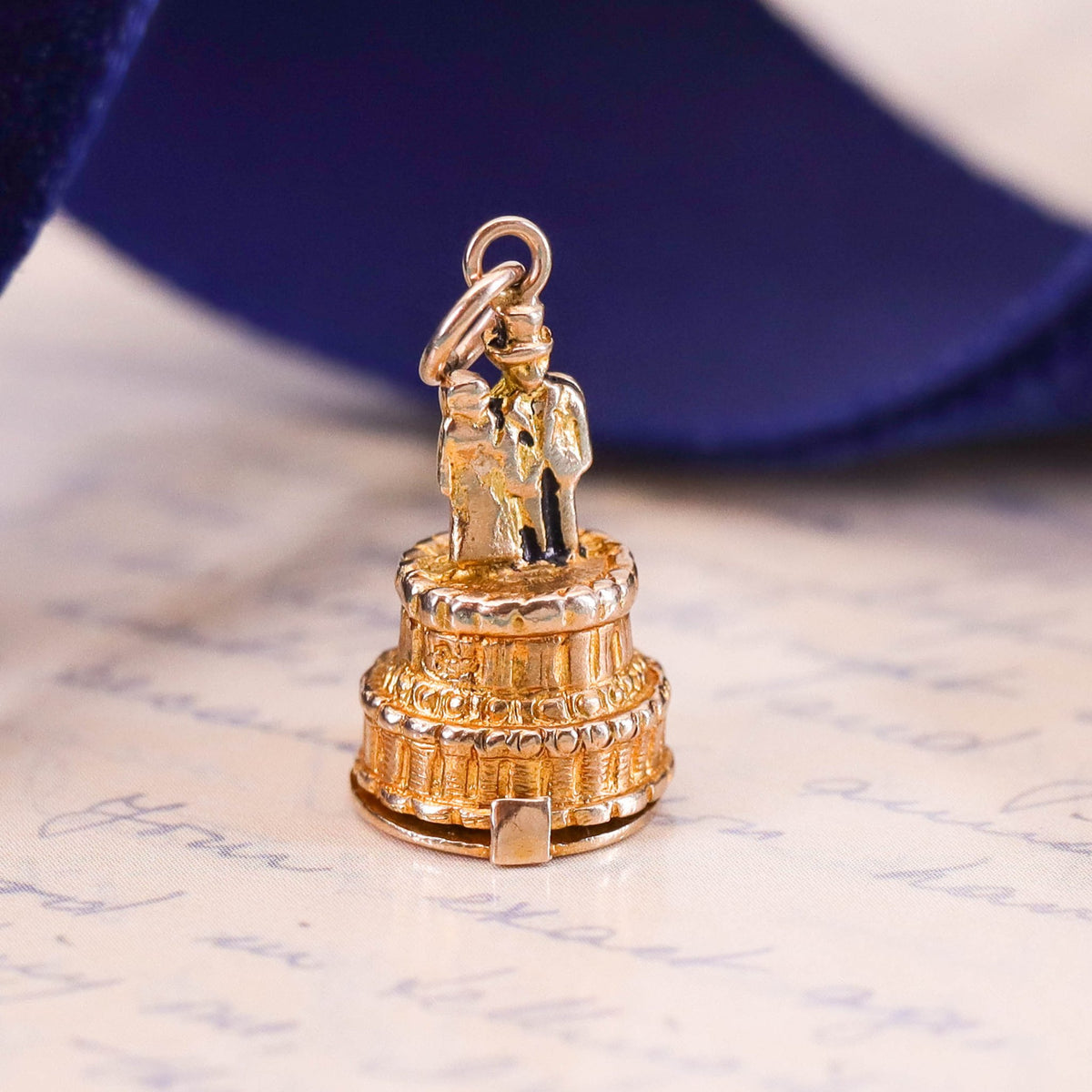 Vintage Wedding Cake and Baby Charm of 9ct Gold - Trademark Antiques