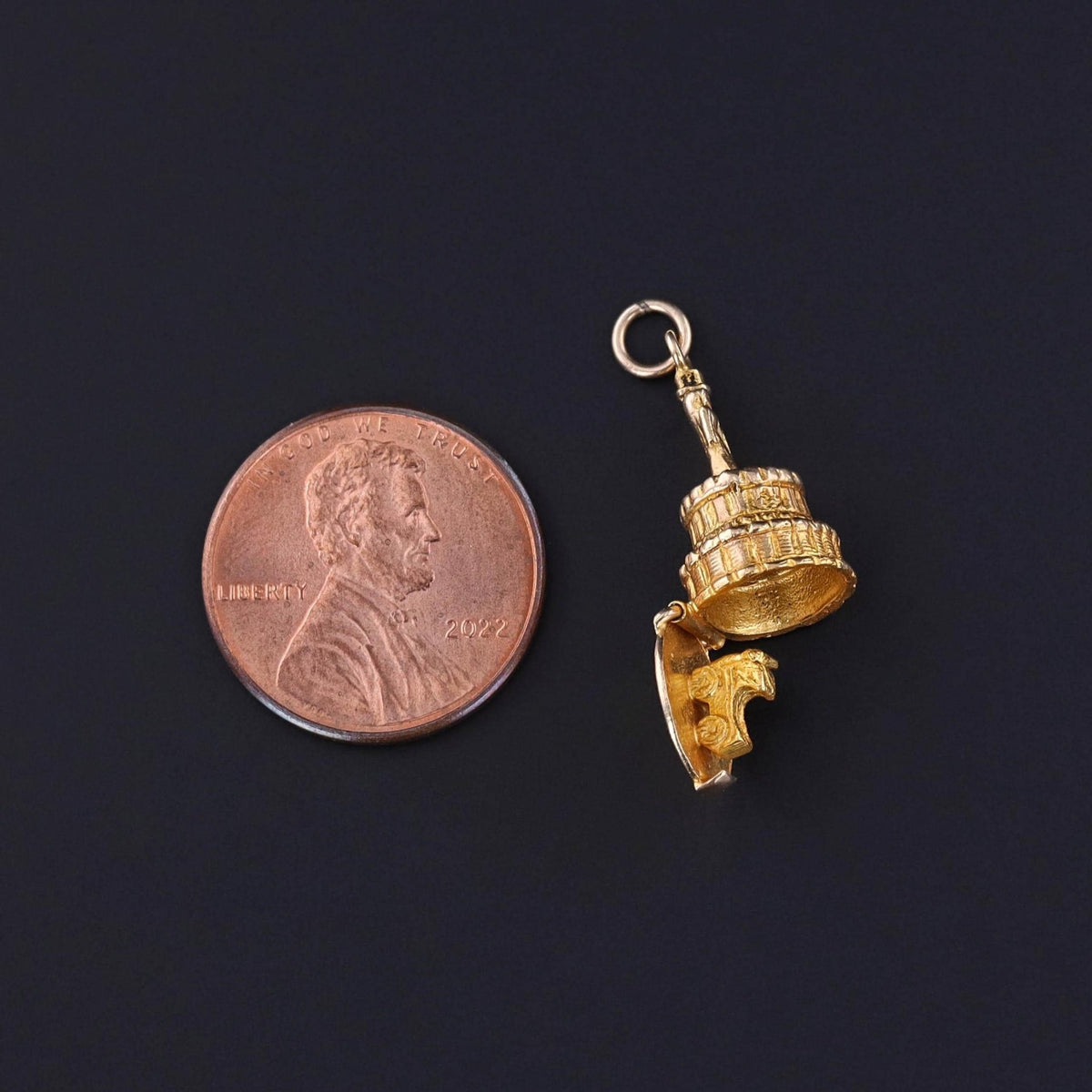 Vintage Wedding Cake and Baby Charm of 9ct Gold - Trademark Antiques