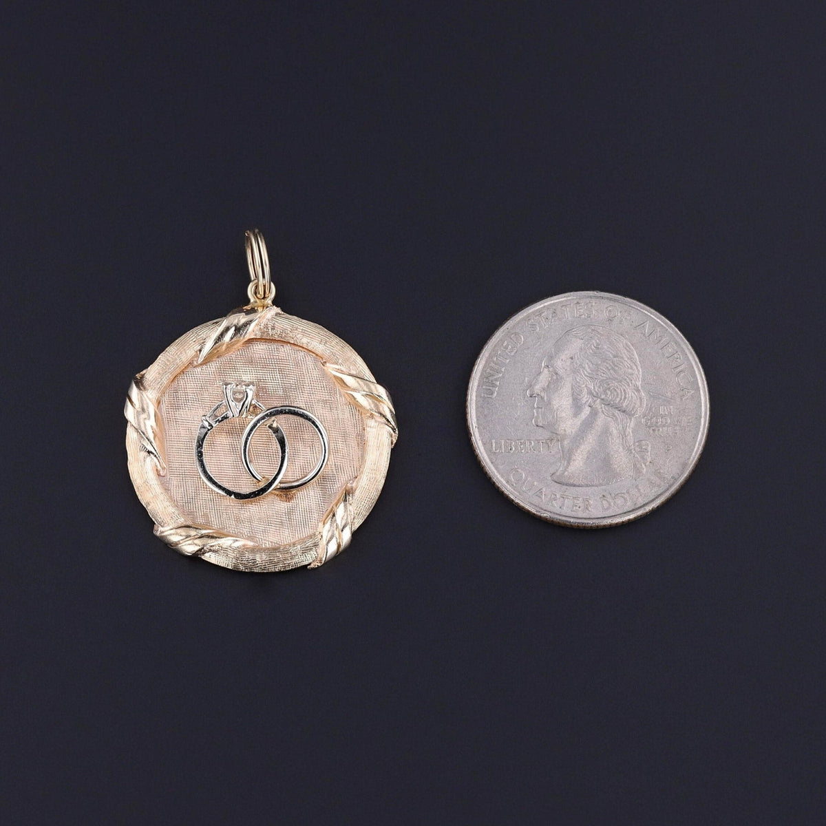 Vintage Wedding Ring Pendant of 14k Gold - Trademark Antiques