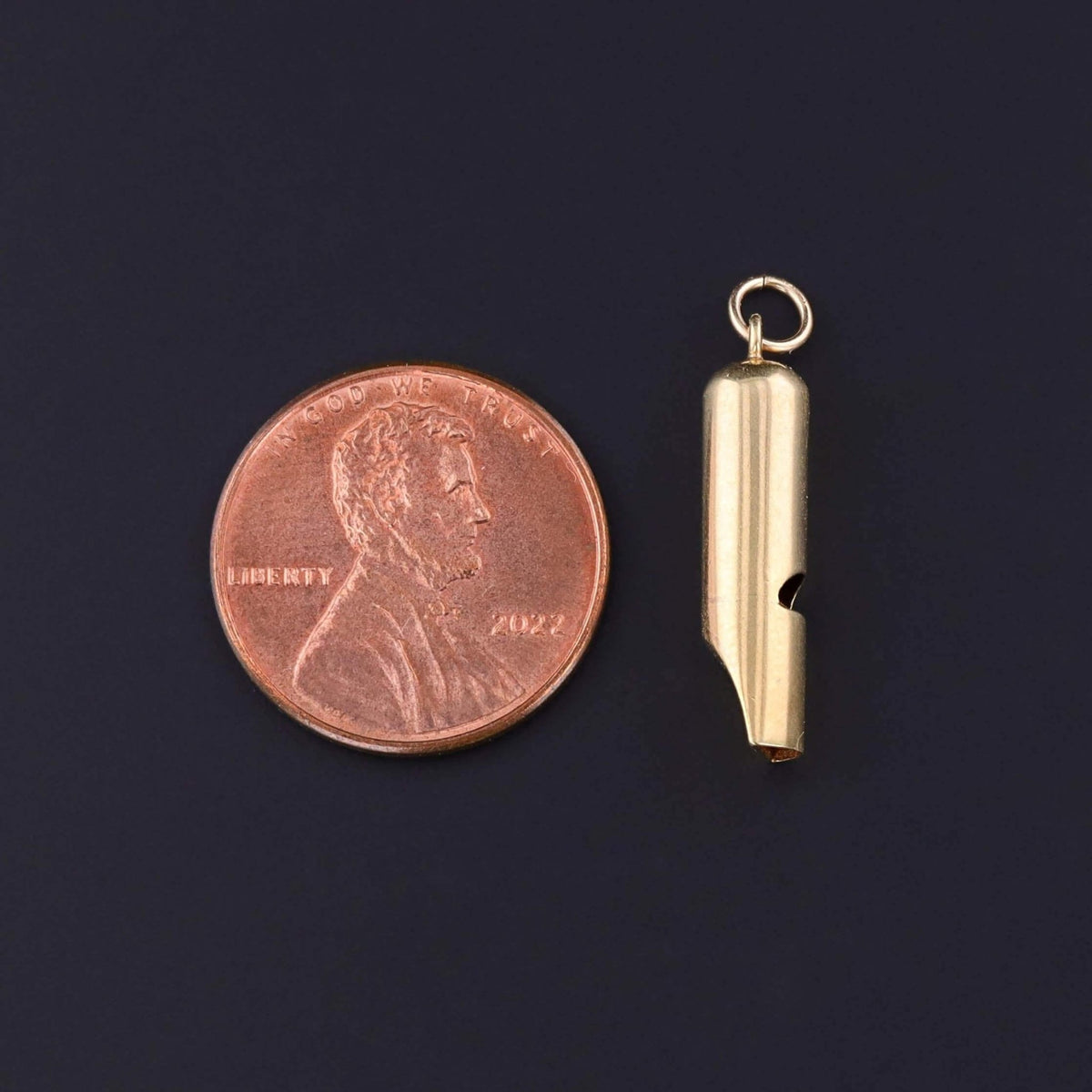 Vintage Whistle Charm of 14k Gold - Trademark Antiques