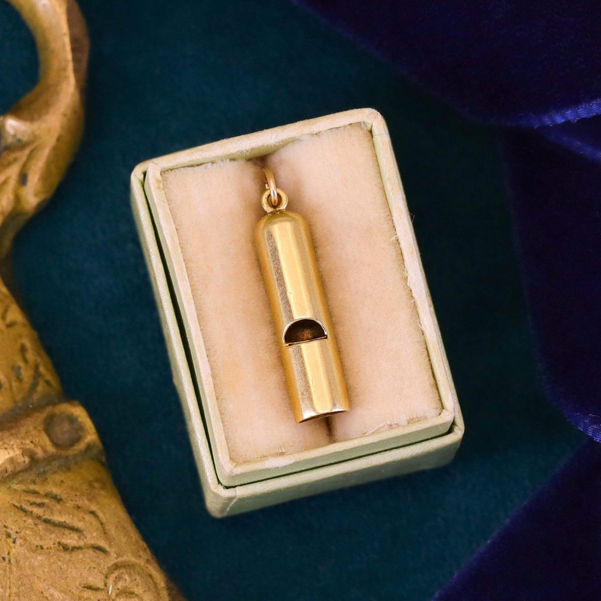 Vintage Whistle Charm of 14k Gold - Trademark Antiques