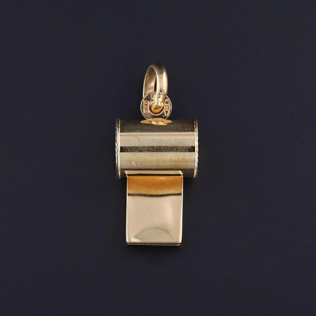 Vintage Whistle Pendant of 14k Gold - Trademark Antiques