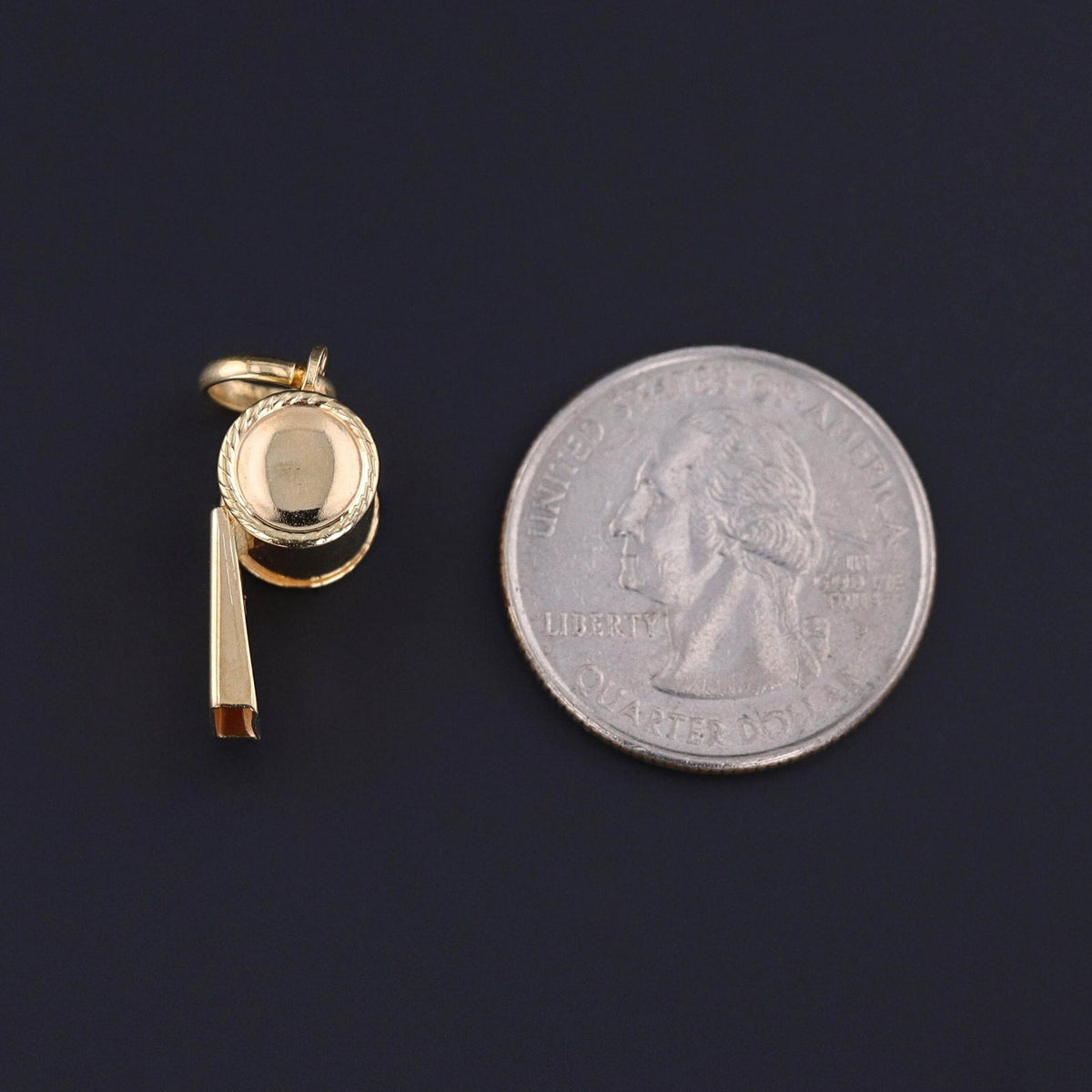 Vintage Whistle Pendant of 14k Gold - Trademark Antiques