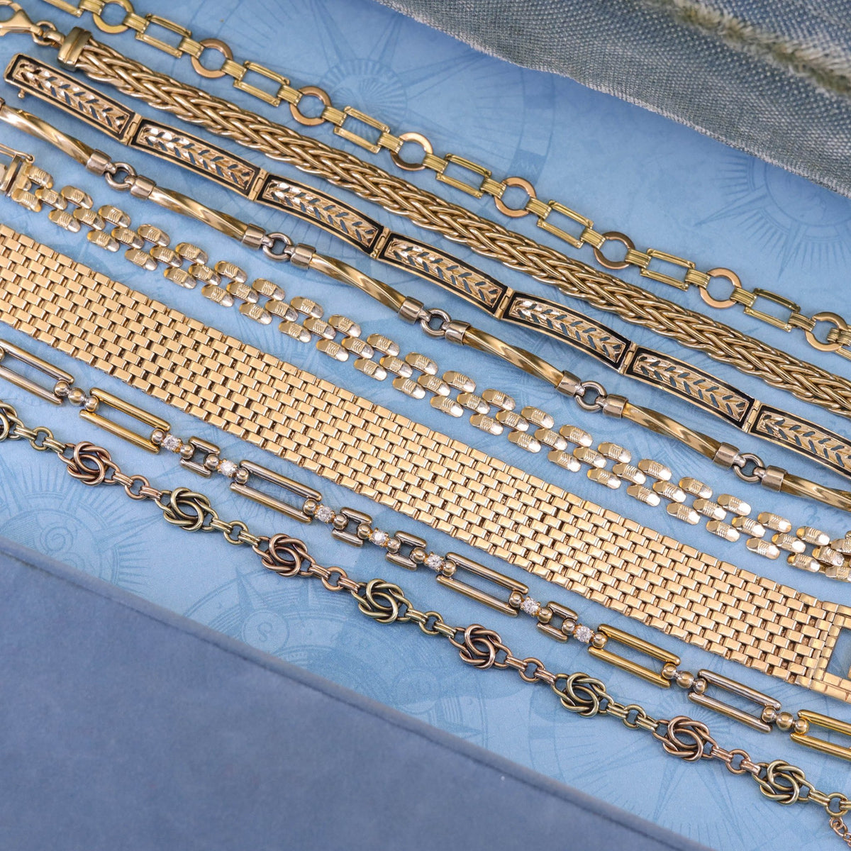 Vintage Woven Bracelet of 14k Gold - Trademark Antiques