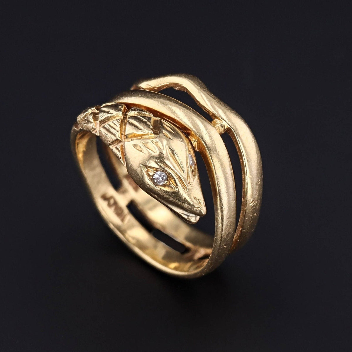 Vintage Wrap Around Snake Ring of 18k Gold - Trademark Antiques