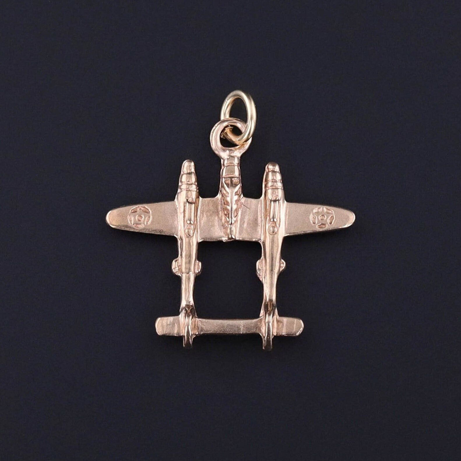 Vintage WWII Fighter Plane Charm of 10k Gold - Trademark Antiques