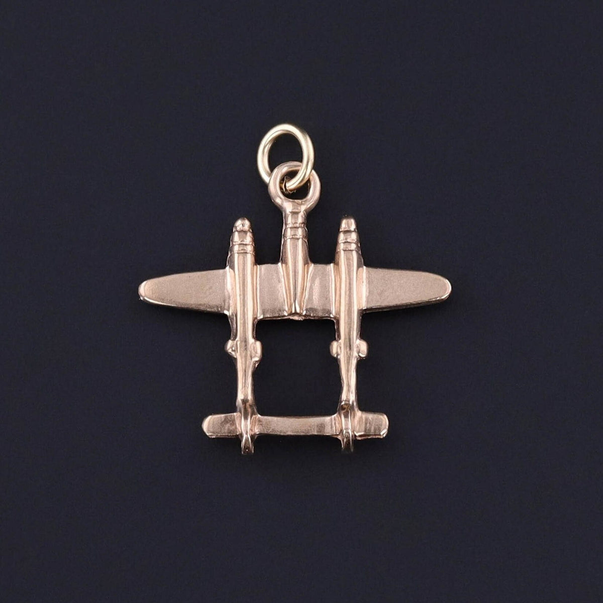 Vintage WWII Fighter Plane Charm of 10k Gold - Trademark Antiques