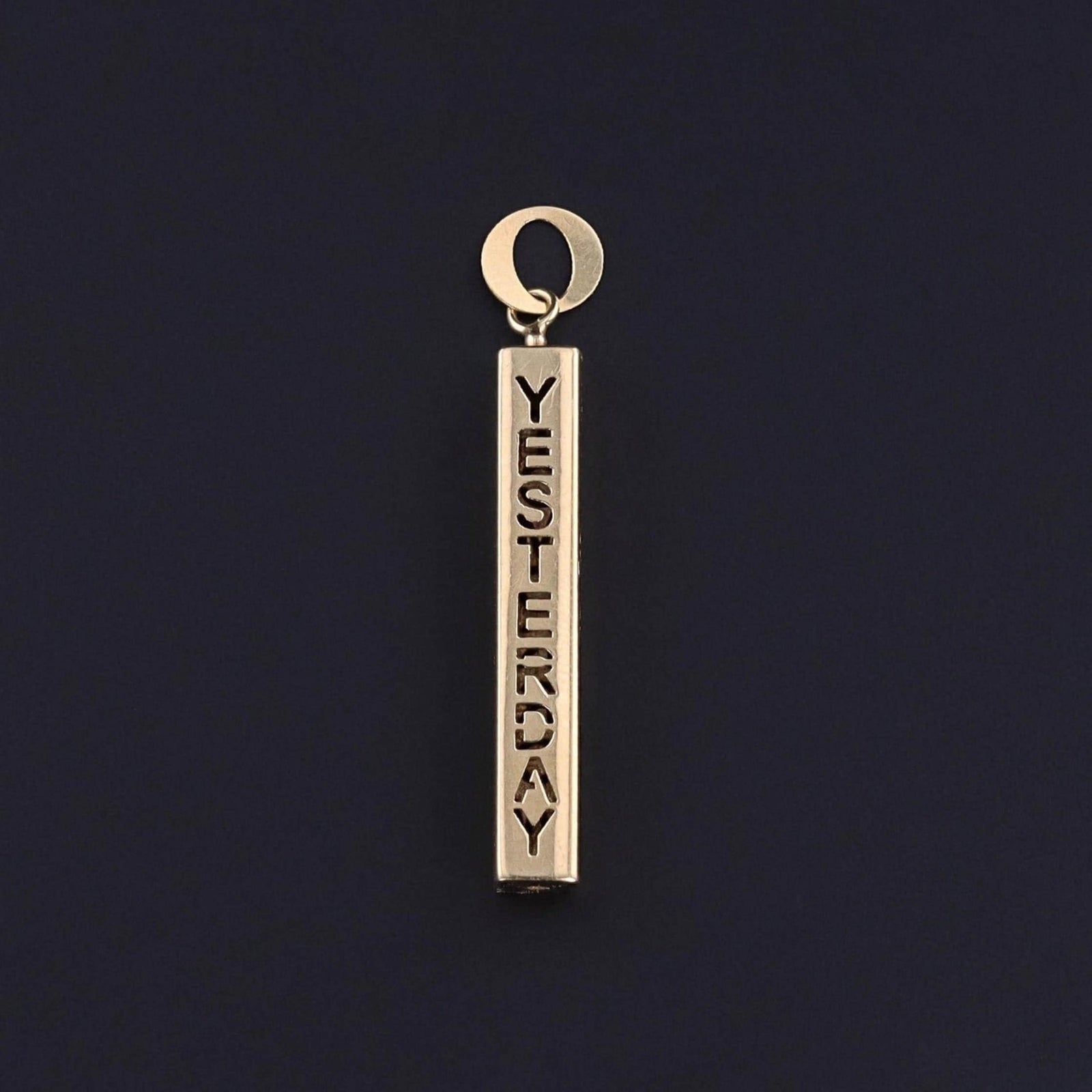 Vintage Yesterday, Today, Tomorrow, Forever Pendant of 14k Gold - Trademark Antiques