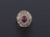 Vintage Ruby and Diamond Ballerina Ring of 14k Gold