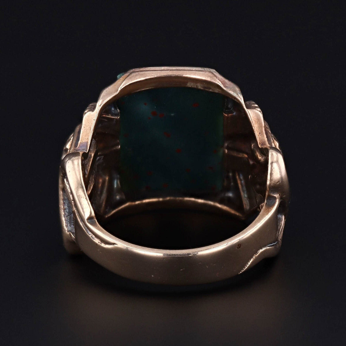 10k Gold Bloodstone Snake Ring | Vintage Ring - Trademark Antiques