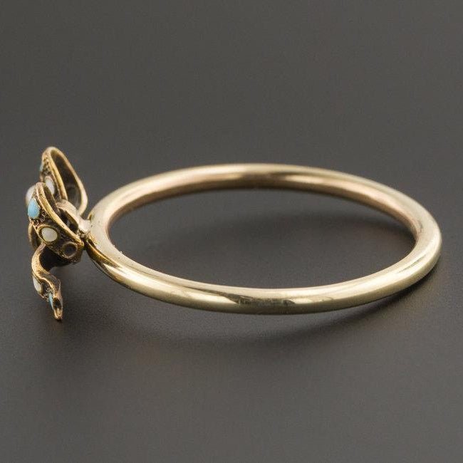 10k Gold Bow Ring | Antique Pin Conversion Ring - Trademark Antiques