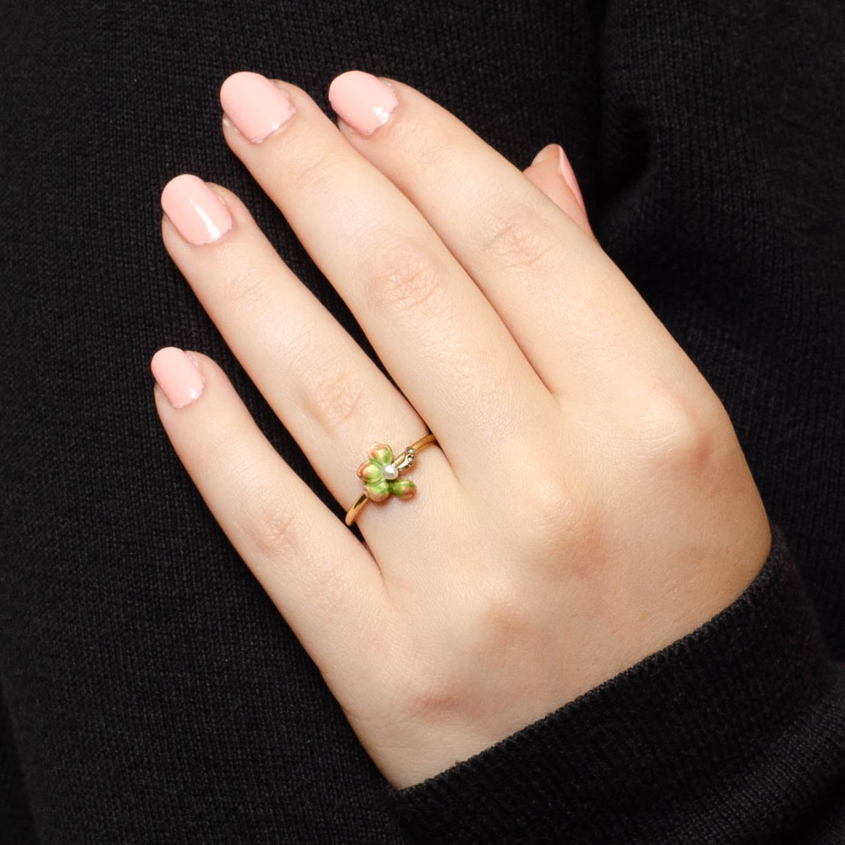 10k Gold Clover Ring | Four Leaf Clover - Trademark Antiques
