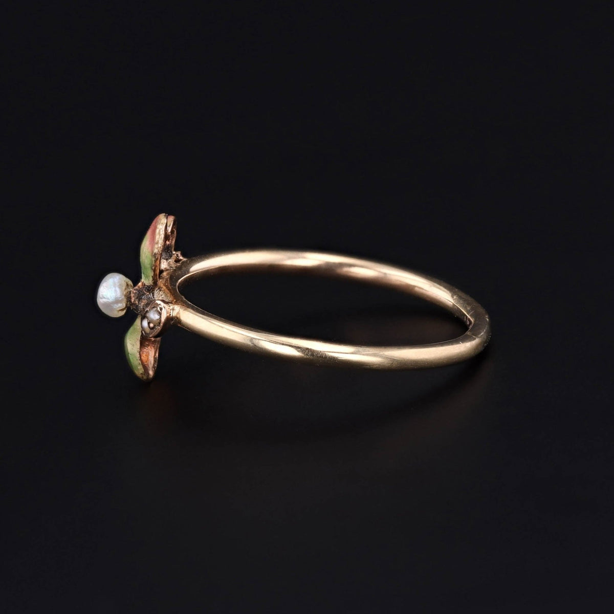 10k Gold Clover Ring | Four Leaf Clover - Trademark Antiques