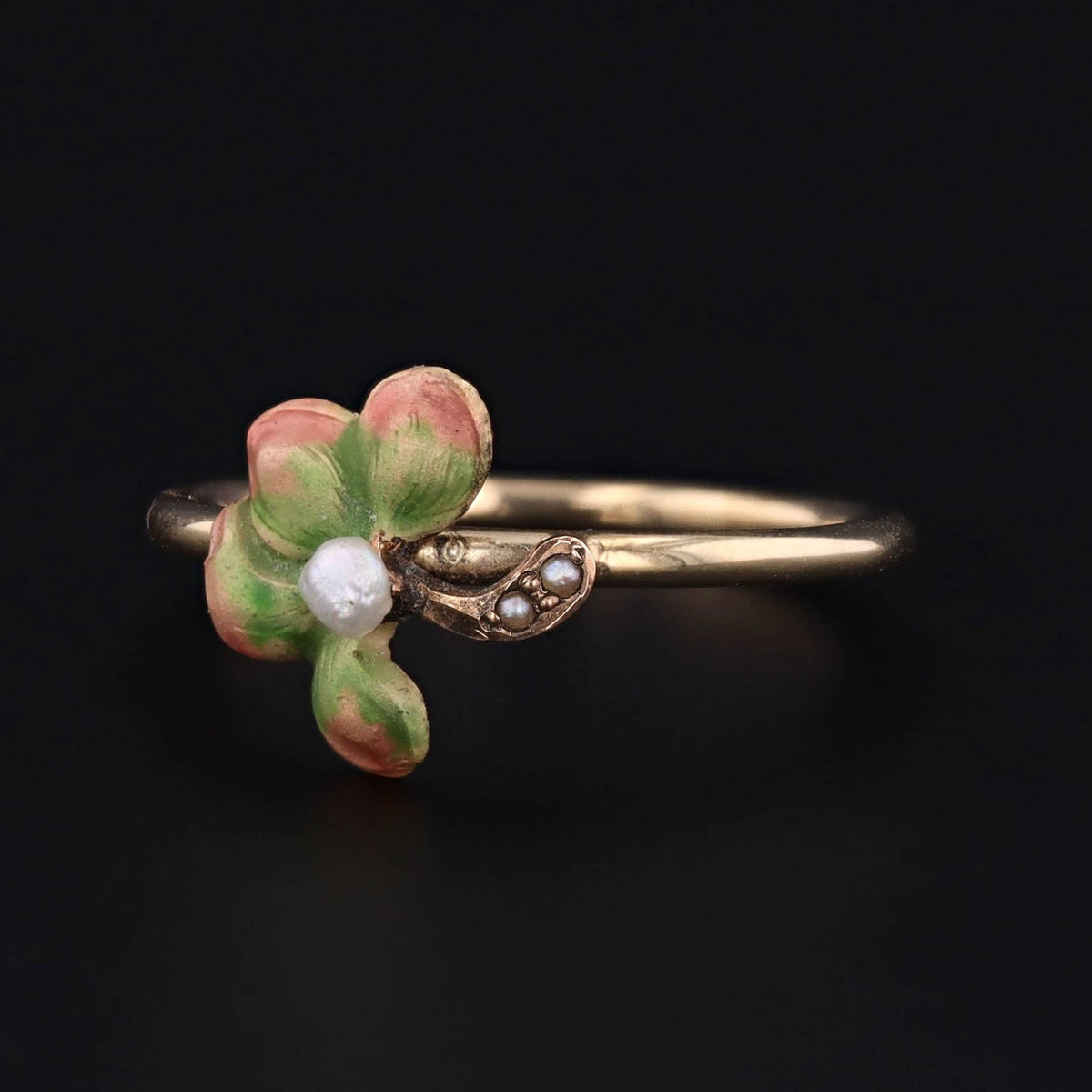 10k Gold Clover Ring | Four Leaf Clover - Trademark Antiques