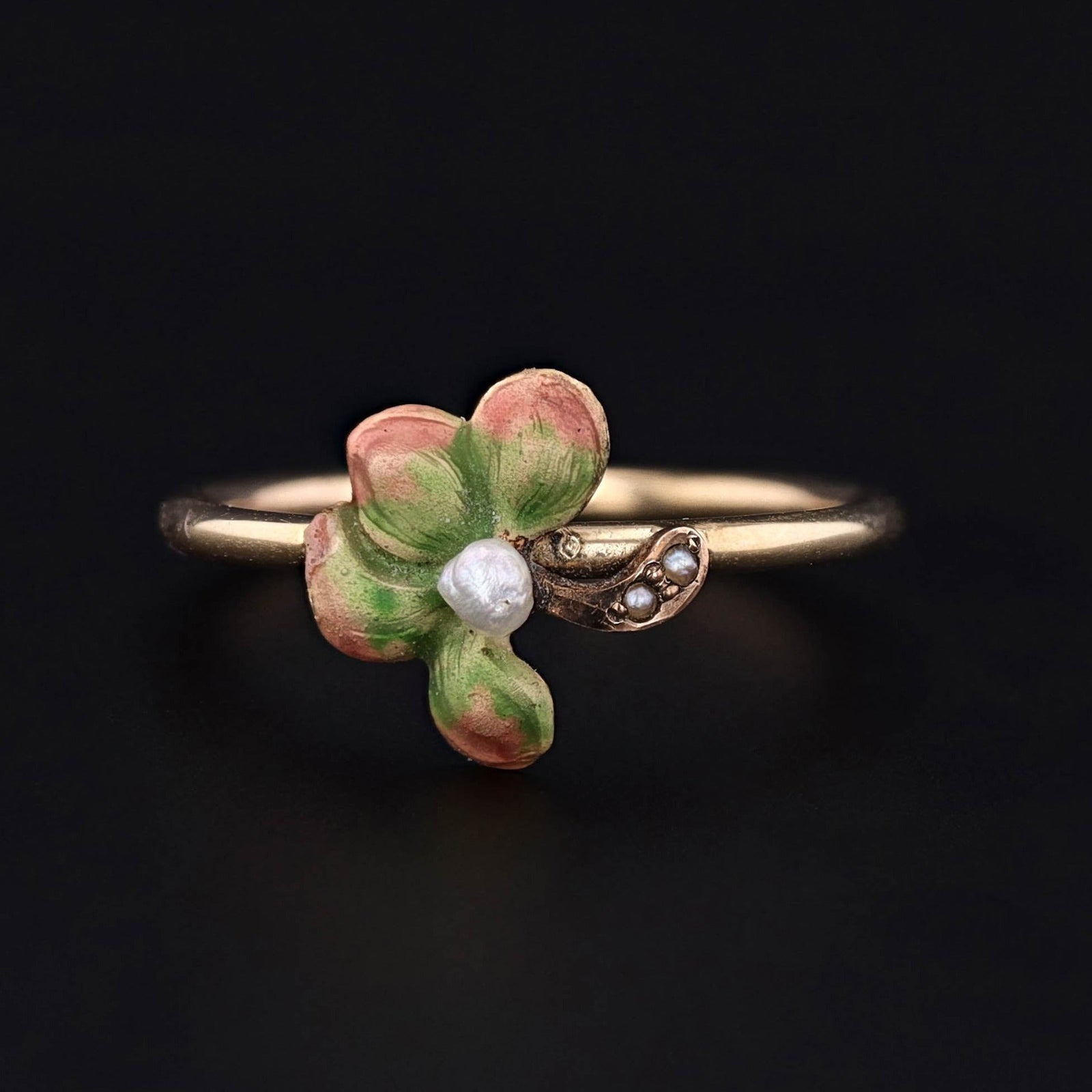 10k Gold Clover Ring | Four Leaf Clover - Trademark Antiques