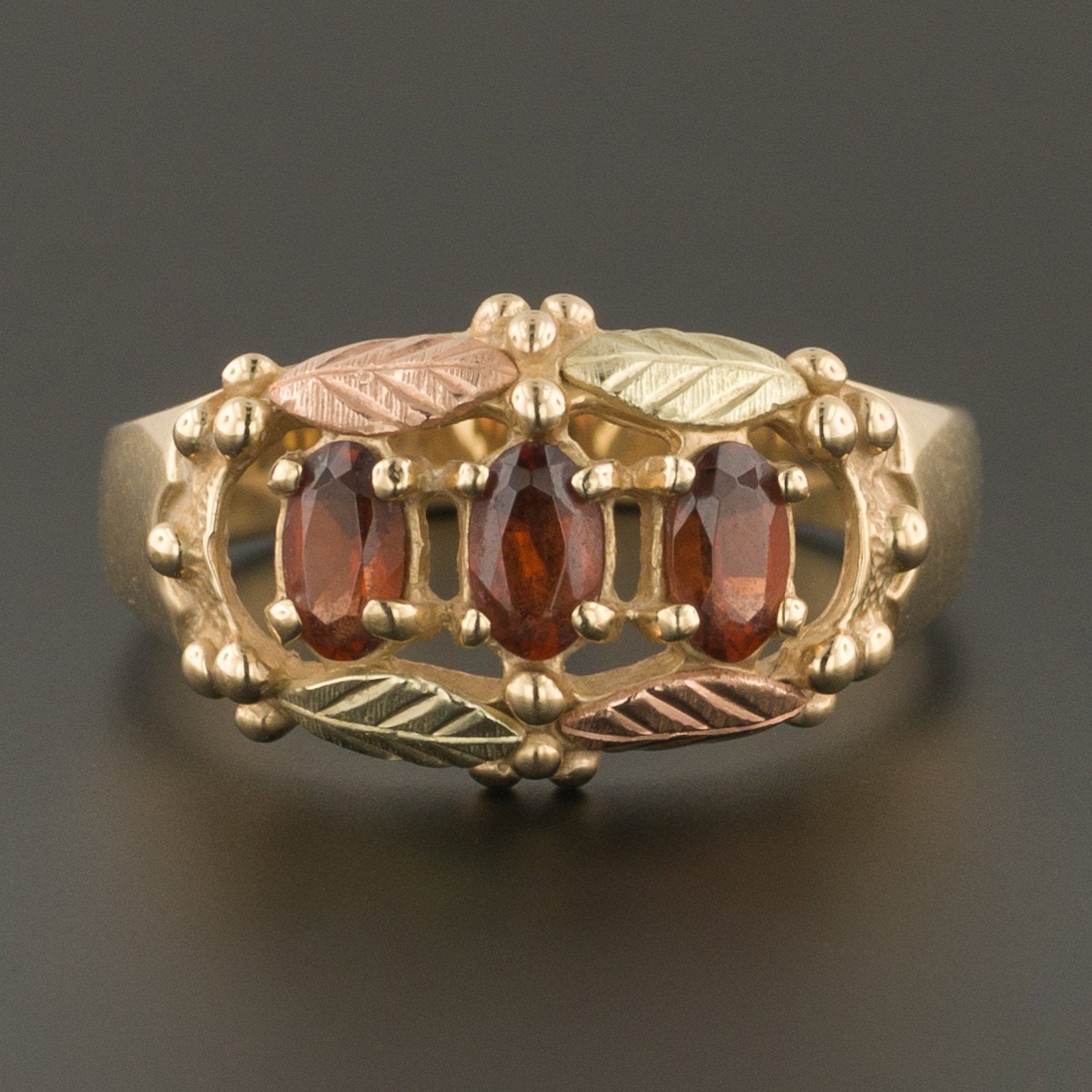 10k Gold & Garnet Ring | Vintage Garnet Ring - Trademark Antiques
