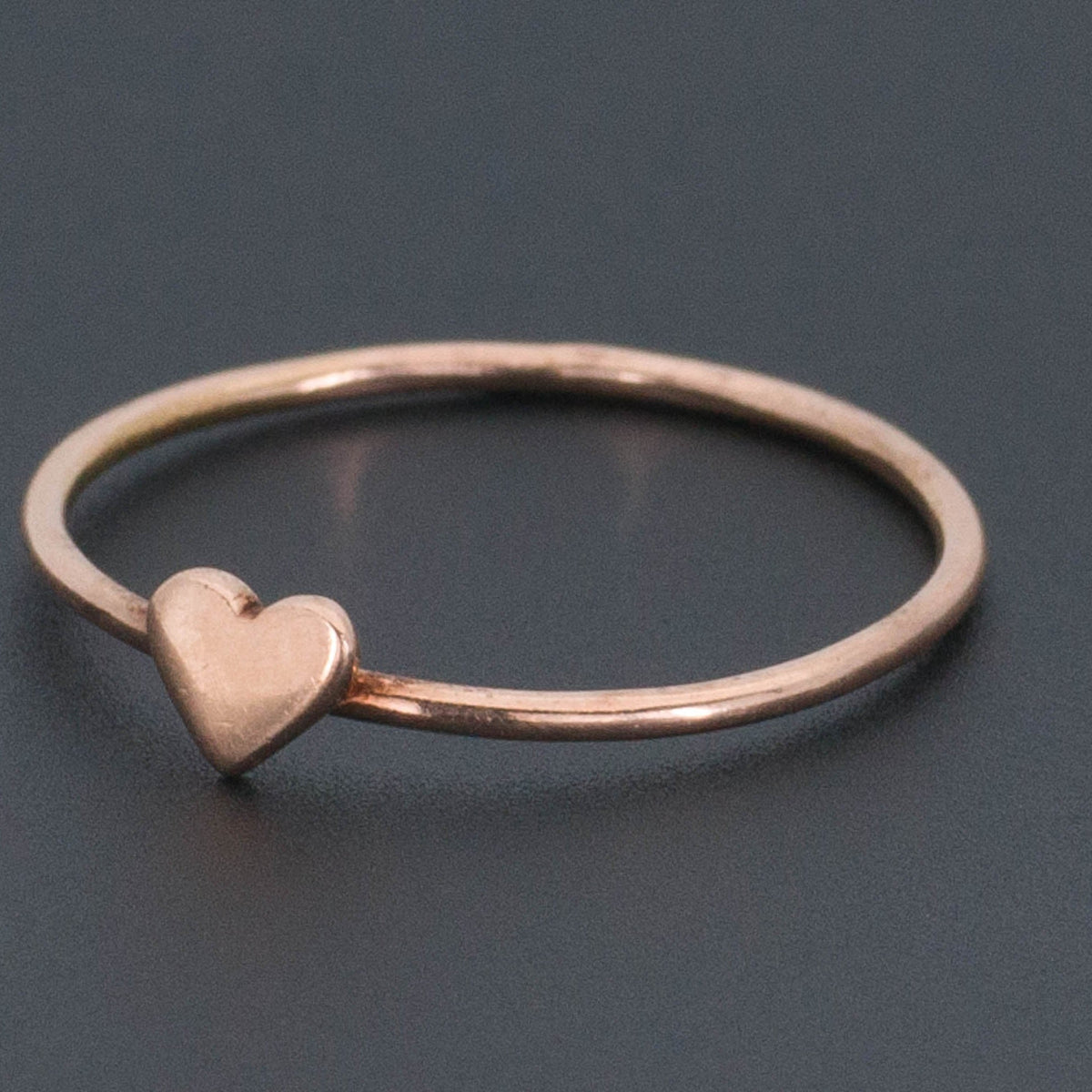 10k Gold Heart Ring | Rose Gold Ring - Trademark Antiques