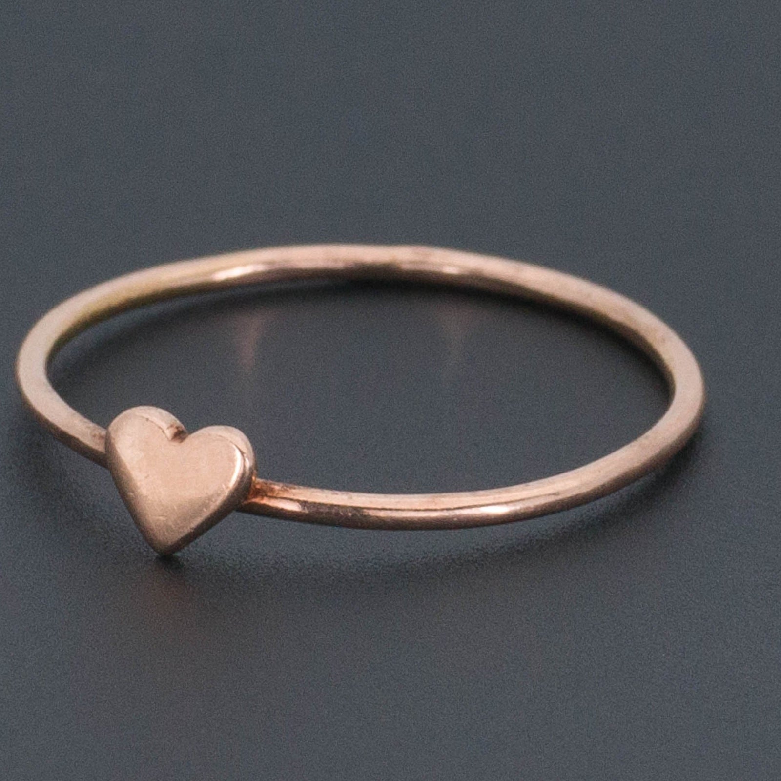 10k Gold Heart Ring | Rose Gold Ring - Trademark Antiques