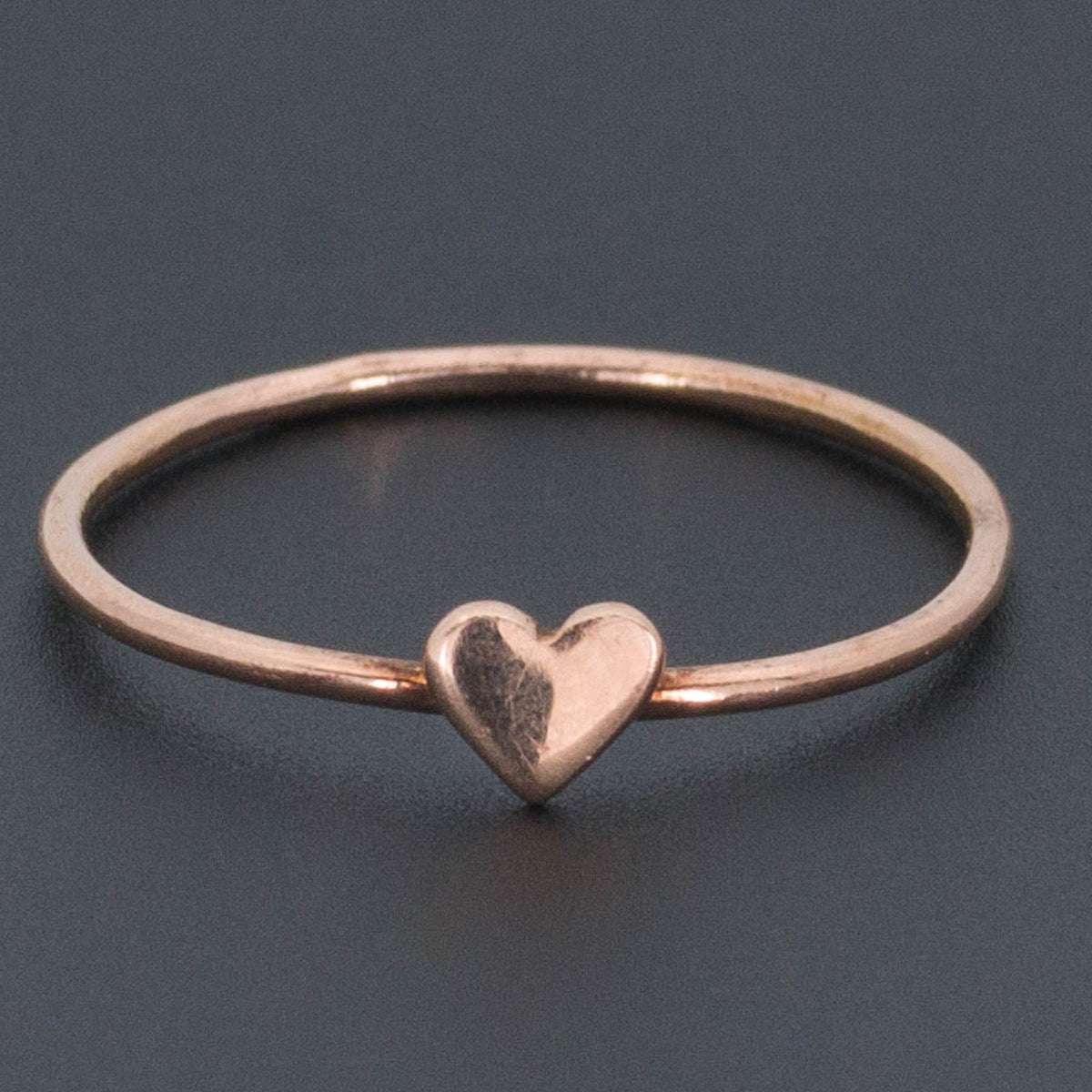 10k Gold Heart Ring | Rose Gold Ring - Trademark Antiques