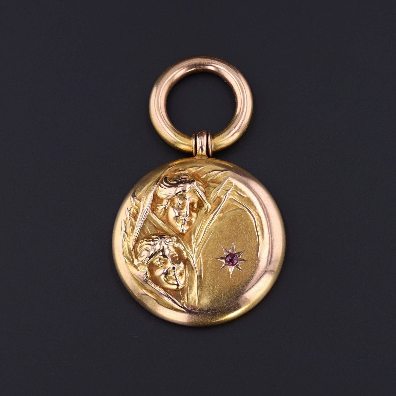 10k Gold Pendant | Antique Sisters Pendant - Trademark Antiques