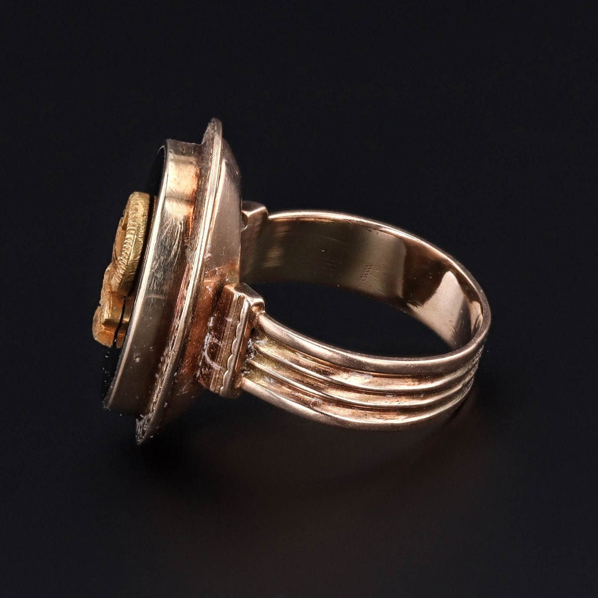 10k Gold Snake Ring | Onyx Snake Ring - Trademark Antiques