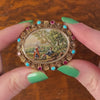 Antique Micromosaic Brooch of 18k Gold